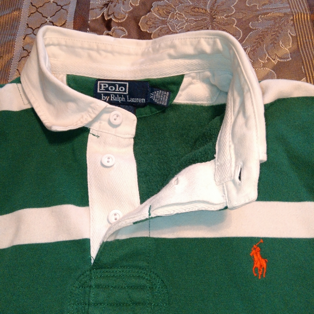 MEN'S XL POLO BY RALPH LAUREN STRIPED LONG SLEEVE COLLARD - Picture 5 of 7